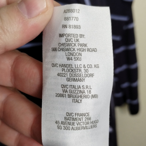 Logo By Lori Goldstein Striped Navy Blue Women's Sweater Size 2X - Picture 6 of 6